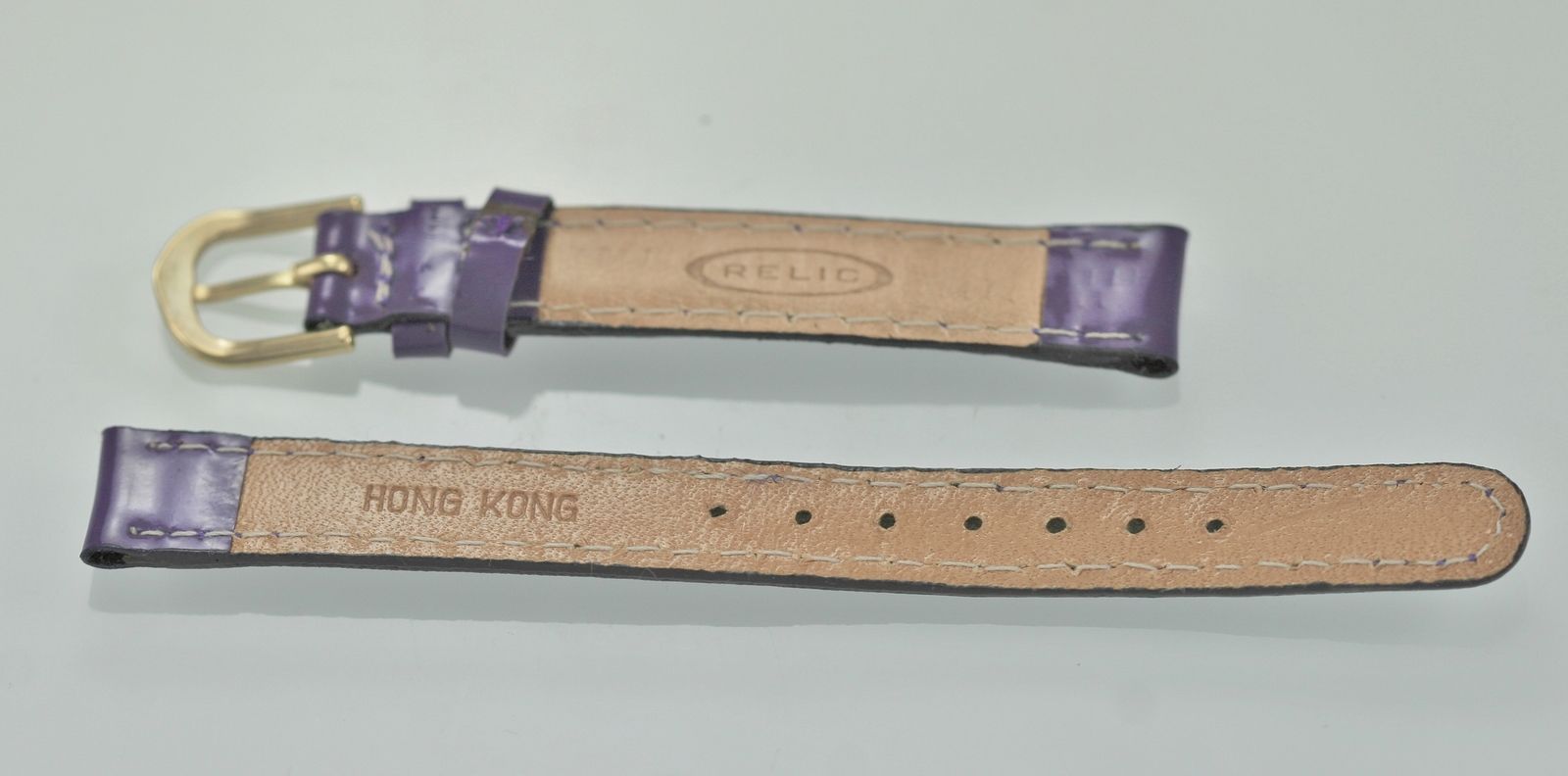 Relic Womens Stainless Steel Purple Leather Replacement Watch Band 12mm