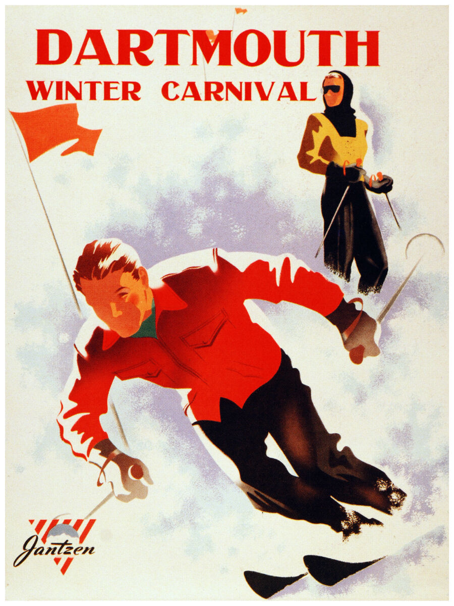20x30 CANVAS Decor.Room art print.Dartmouth Winter ski.skiing sport.6028