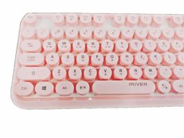 iRiver Korean English Keyboard USB Wired Membrane Bubble Keyboard for PC (Pink) image 3