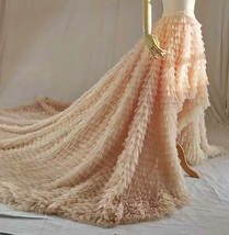 High Low Tulle Skirt Champagne Wedding Bridal Tiered Tulle skirt Plus Size Ball image 2