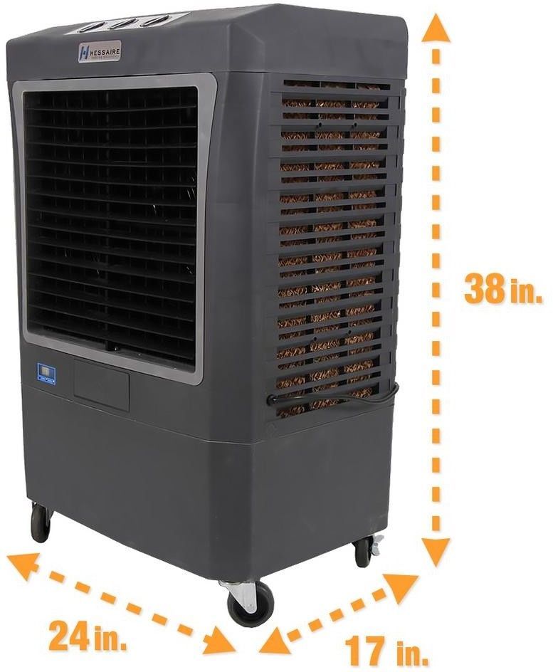Hessaire Evaporative Cooler 3,100 CFM 3Speed 950 sq. ft. Portable Compact Size Home Improvement