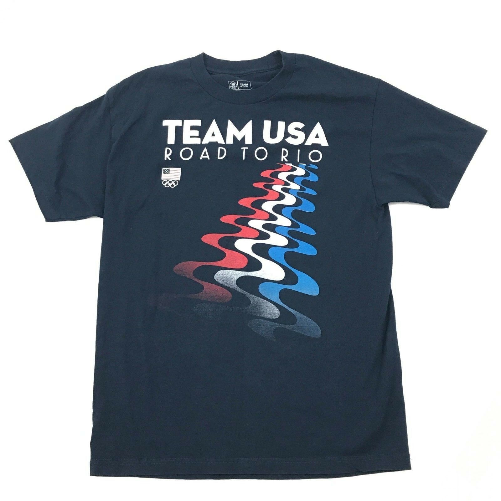 TEAM USA Olympics T-shirt Adult Large Navy Blue Loose Fit Short Sleeve ...
