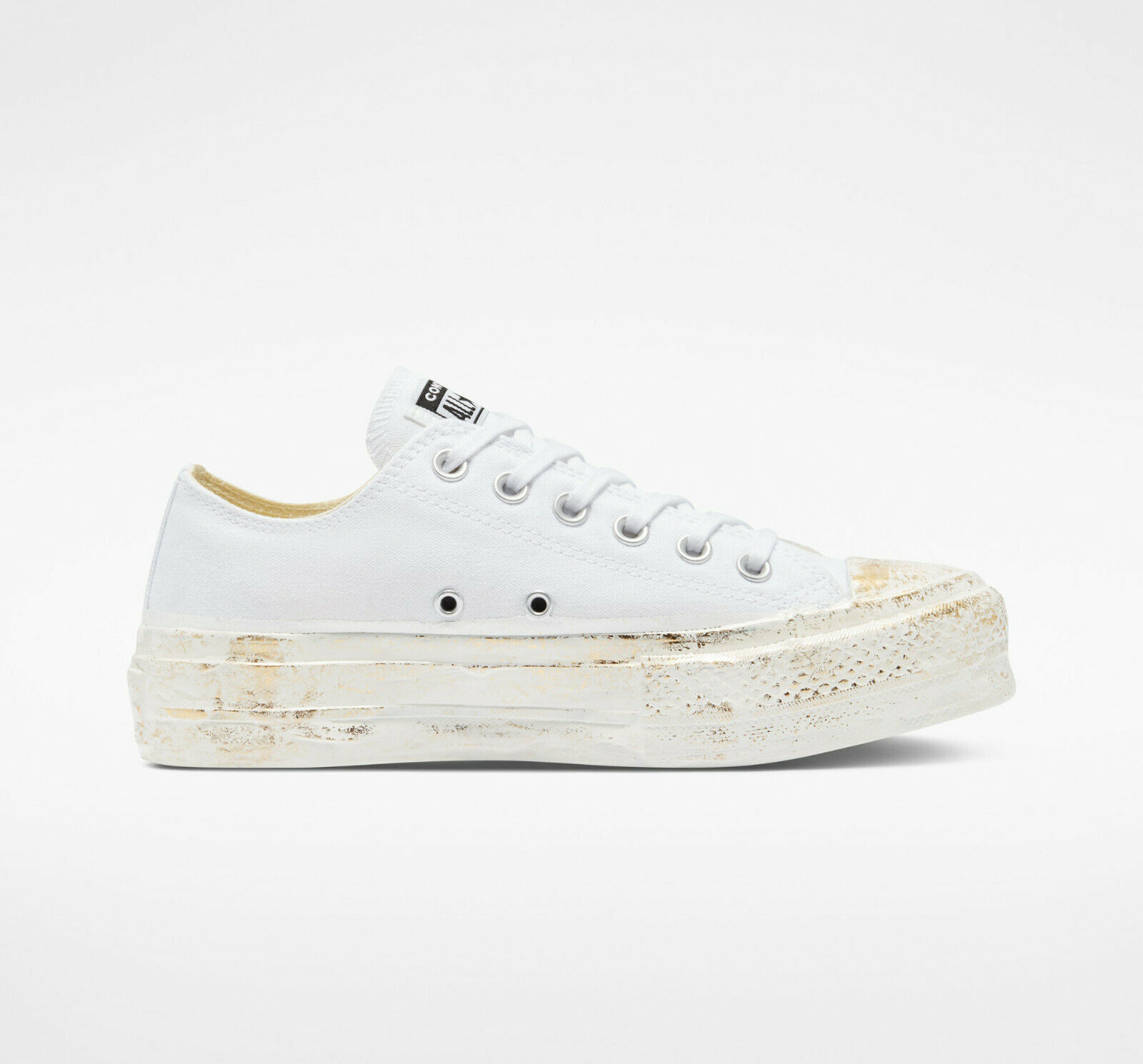 Converse Chuck Taylor All Star Lift Platform Gold Iridescent Low-Top Shoes White