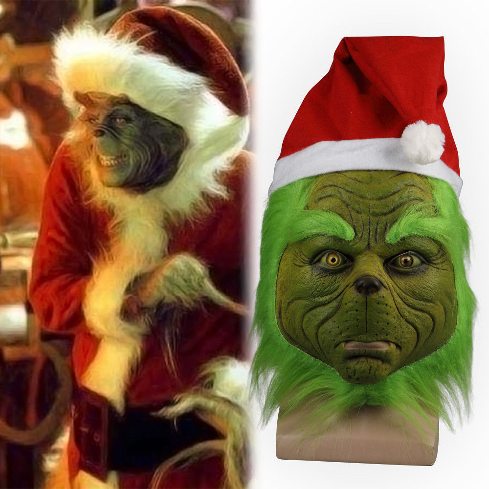 Xmas The Grinch Cosplay Mask Costume Christmas Prop Helmet How the Grinch Stole 