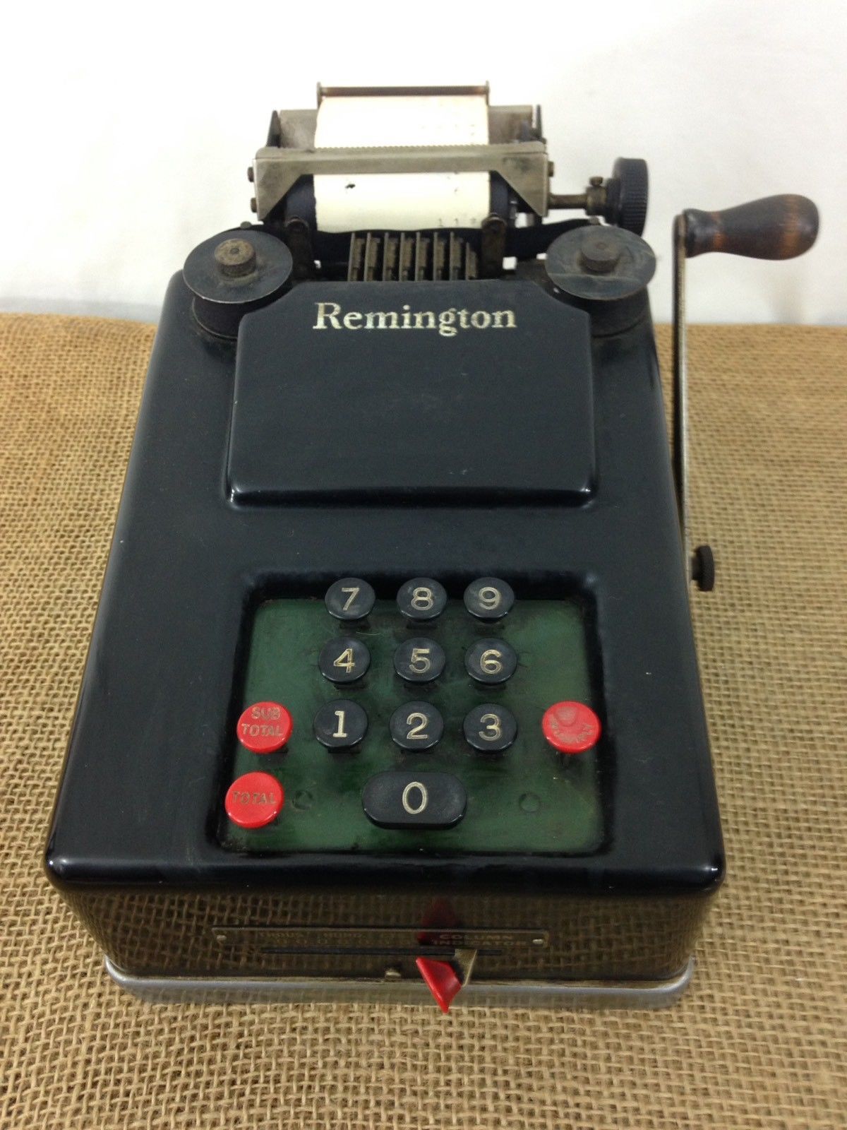 Antique Vtg Remington Rand Art Deco Hand Crank Adding Machine Cash