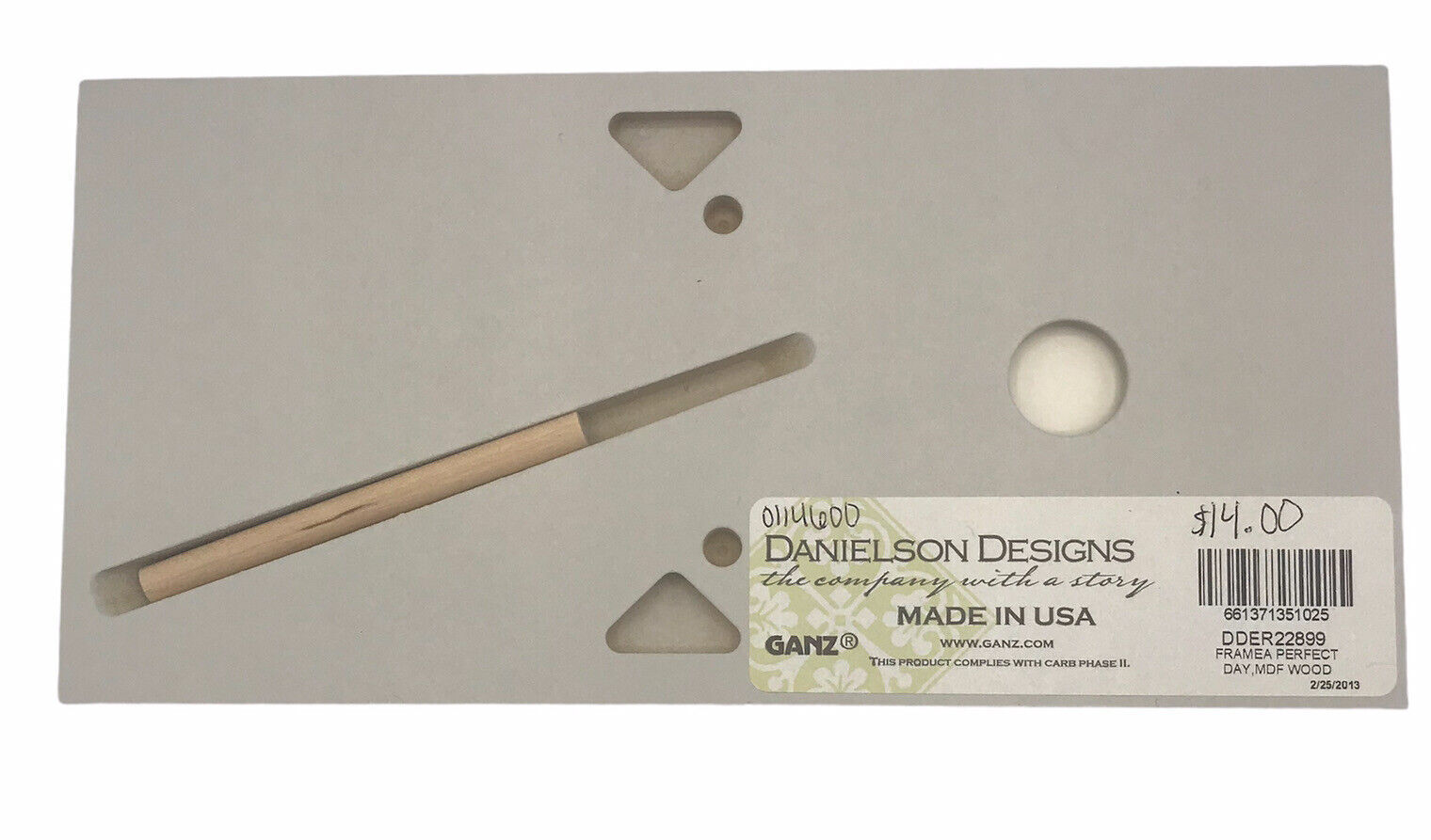 Danielson Designs Photo Frame 8.5"x4" "a perfect day" with Wooden Dowel