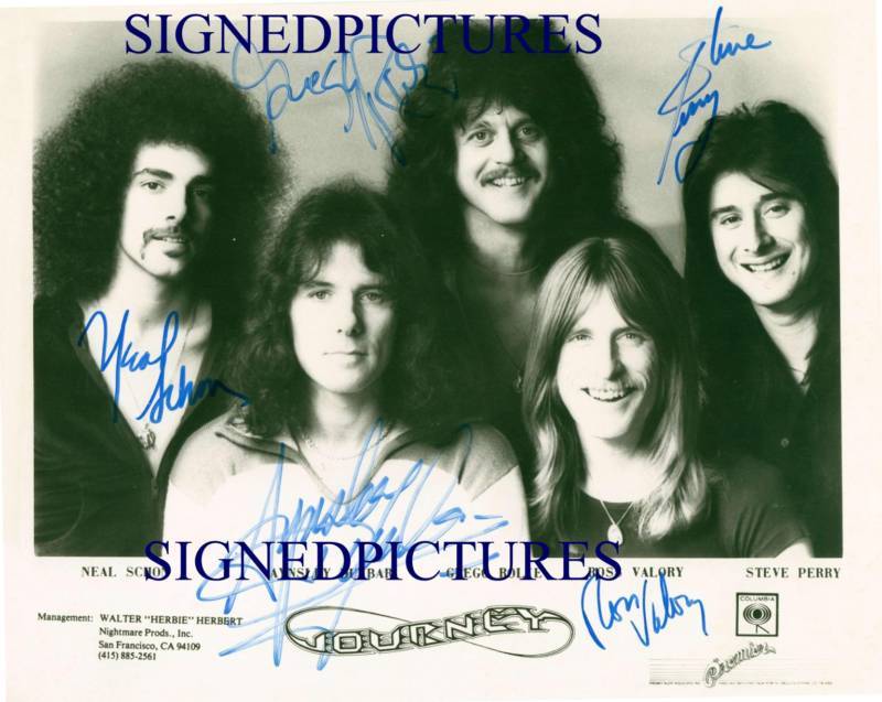 JOURNEY BAND GROUP AUTOGRAPHED 8x10 RP PROMO PUBLICITY PHOTO STEVE