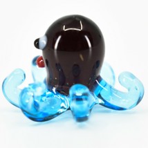 Handmade Black Blue Octopus Tiny Miniature Micro Mini Lampworking Glass Figurine image 2