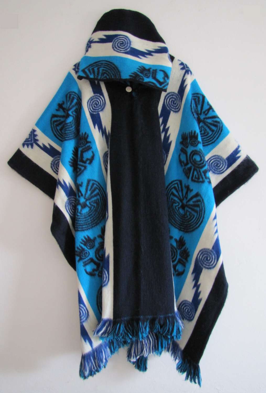 Poncho with hood from Otavalo - Handmade in and 36 similar items