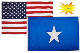 2x3 2'x3’ Wholesale Set (2 Pack) USA American & Somalia Country Flag Banner - $12.88