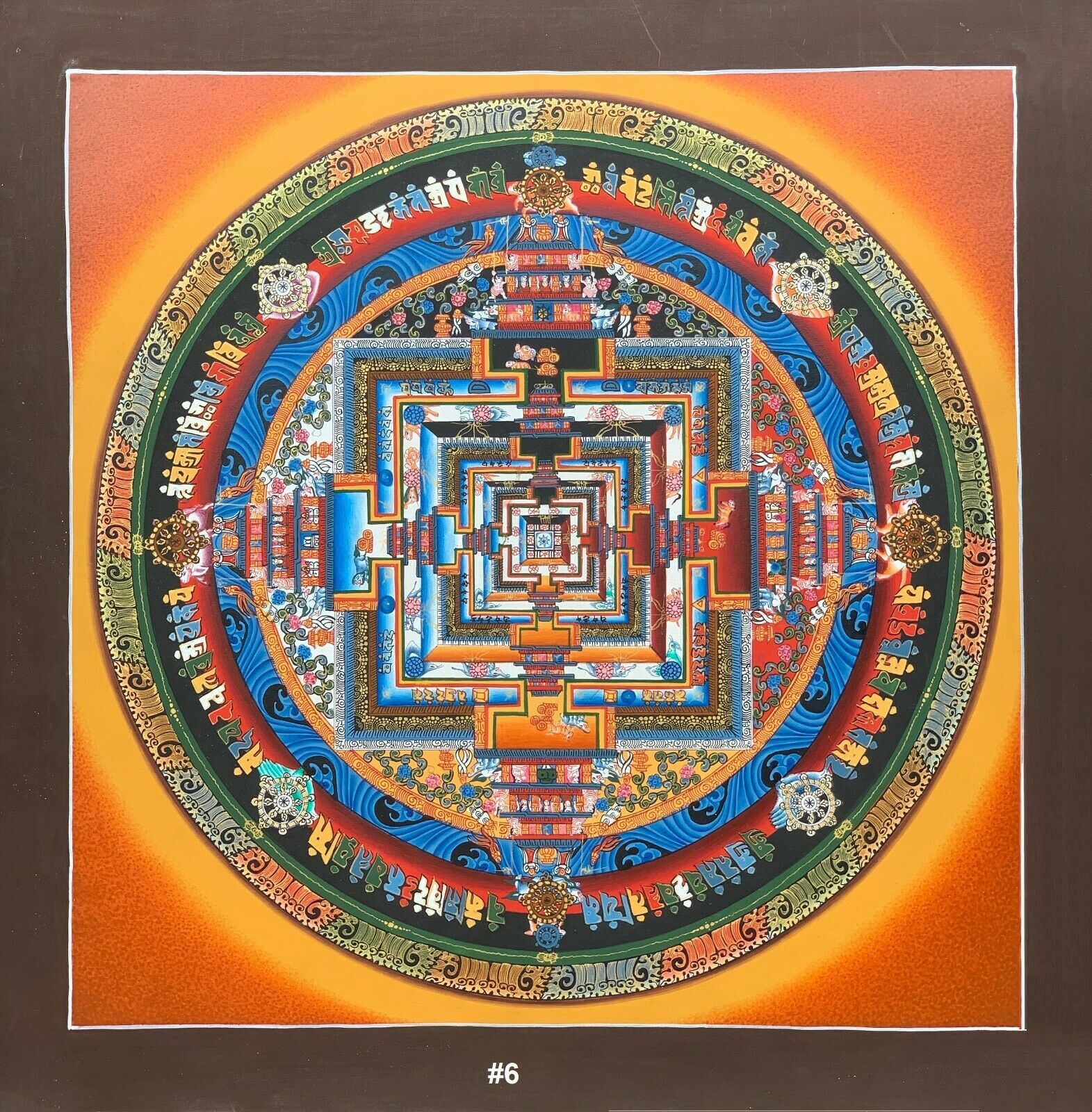 Hand Painted Kalachakra Mandala Wheel Of Life Original Tibetan Thangka