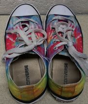 CONVERSE ALL STAR SNEAKERS WOMENS GIRLS SHOES SIZE 1 TIE DYED NEON DESIGN image 5