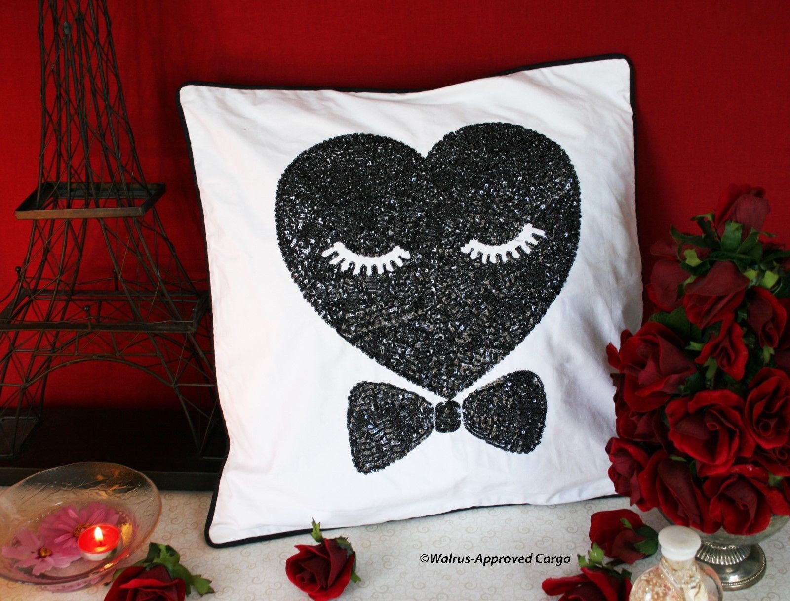 Primary image for POTTERY BARN TEEN MS. LOVE SEQUIN PILLOW COVER - NWT - SIT WITH FLASHY STYLE!