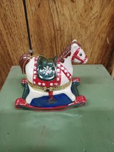 Mr Christmas Hinged Musical Animated Rocking Horse Ornament Music Box See Video - $19.79