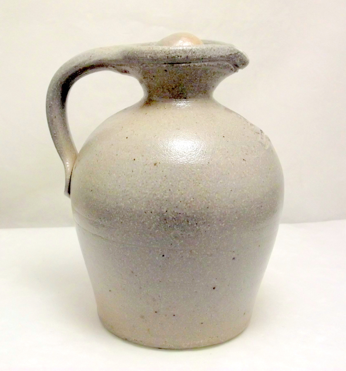 Rowe Pottery Works salt glaze jug heart motif 1988 Ric Lamore Rowe