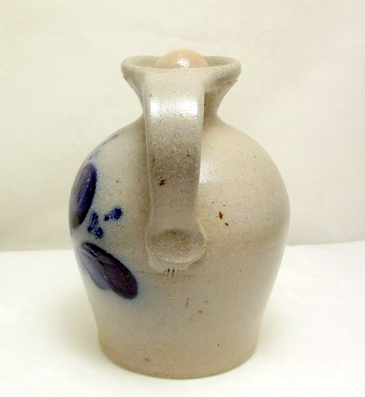 Rowe Pottery Works salt glaze jug heart motif 1988 Ric Lamore Rowe