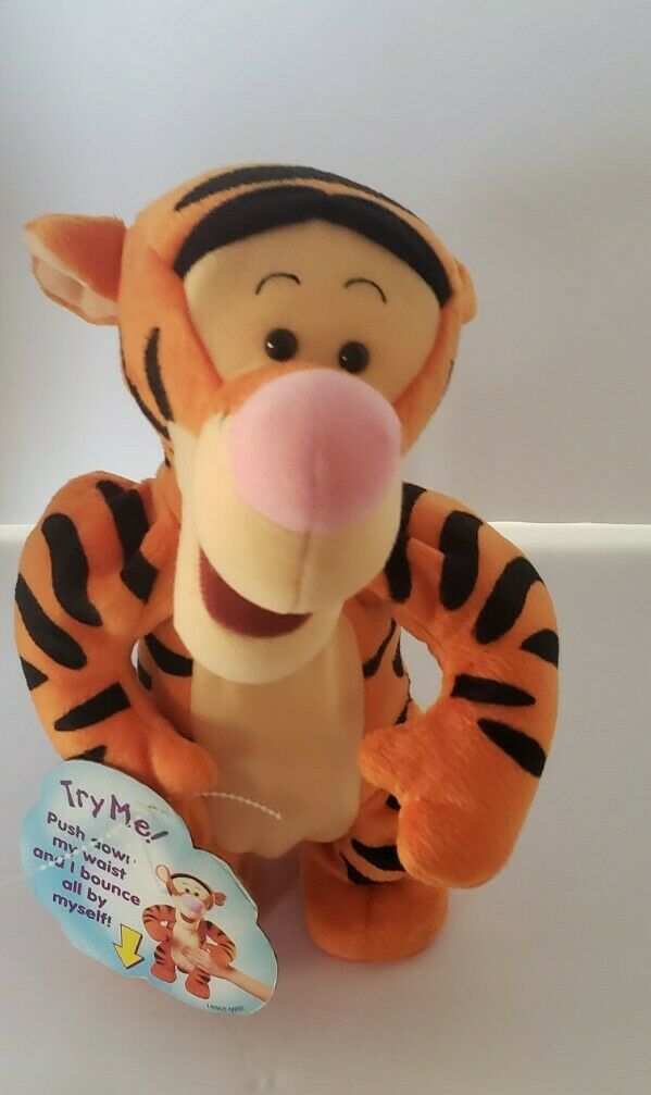 VINTAGE 1998 Disney Talking Bouncing Tigger 12” Plush Mattel Winnie The ...