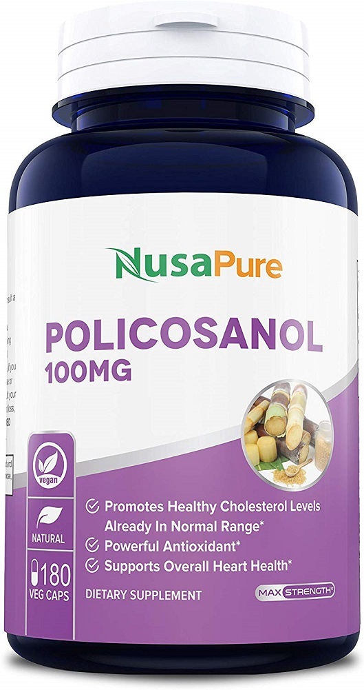 Policosanol 100mg 180 Veggie Capsules (Non-GMO & Gluten Free) Supports Lower