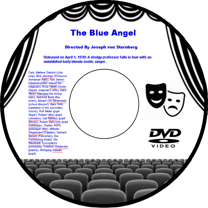 Primary image for The Blue Angel 1930 DVD Marlene Dietrich Emil Jannings Joseph von Sternberg