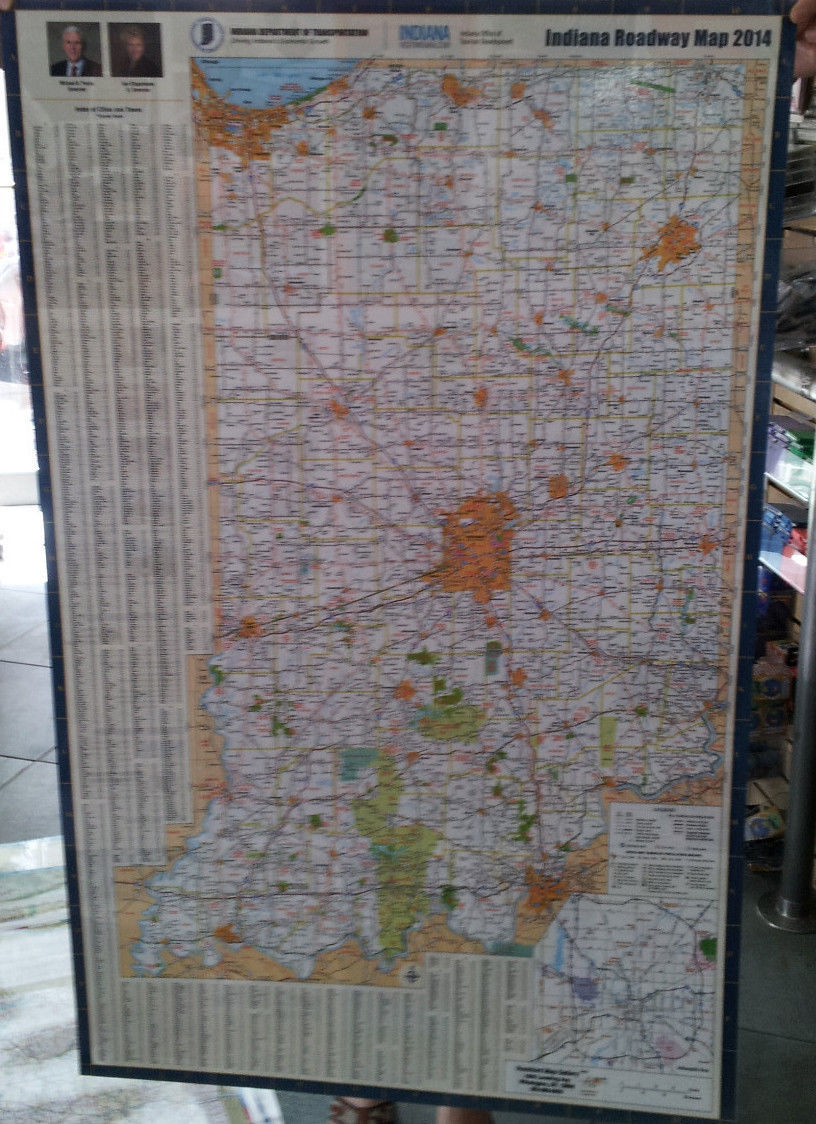 Indiana State Highway Laminated Wall Map And Similar Items 2969