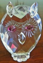 Swarovski crystal cut glass retired owl by Max Schreck 2 3/4 bird figurine art - $52.65