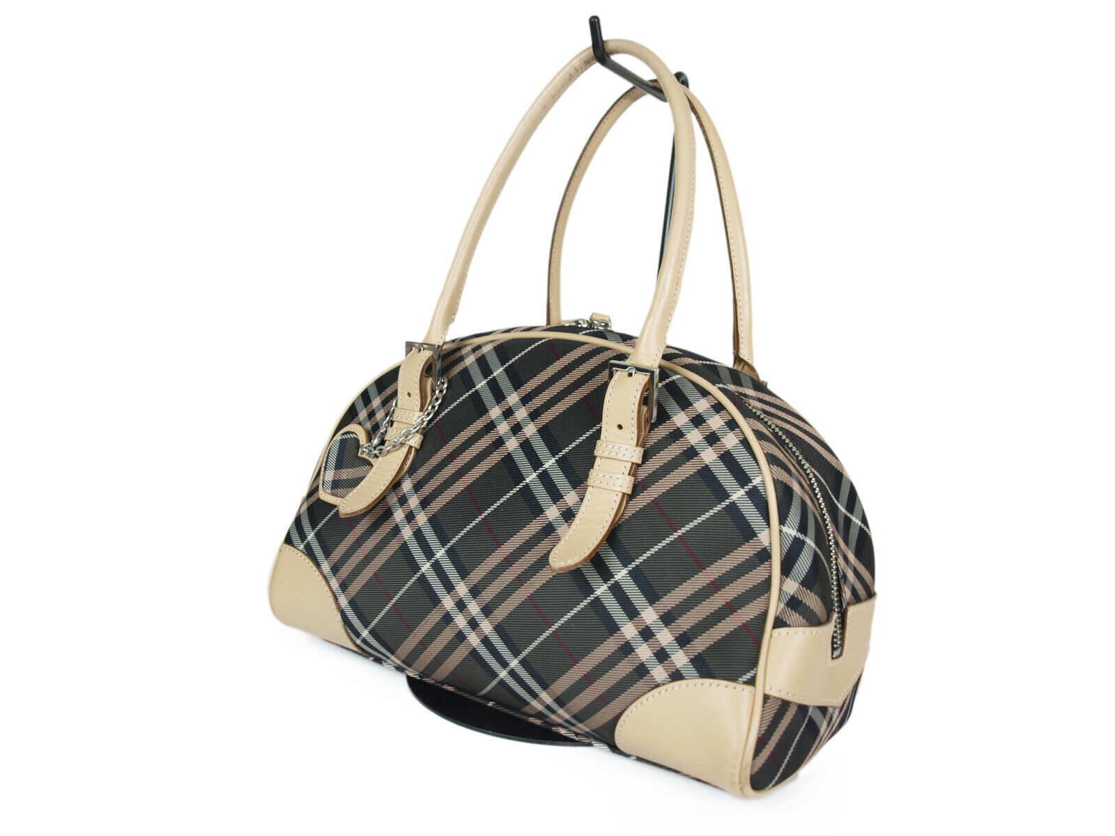 BURBERRY LONDON BLUE LABEL Nylon Canvas Leather Shoulder Bag Bag BS0451