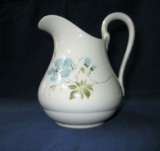 Antique Ginori Small Milk Pitcher or Jug, Hand Painted Blue Flowers, Gol... - $59.00