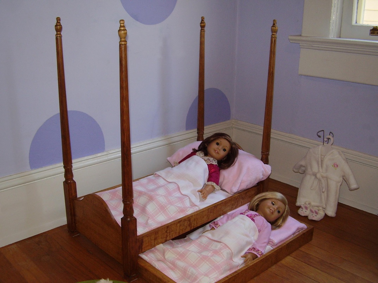 wooden 18 inch doll bed