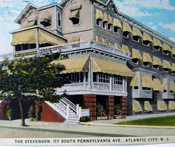 Atlantic City Postcard The Stevenson Hotel Penn Ave New Jersey 1924 Sith... - $7.92