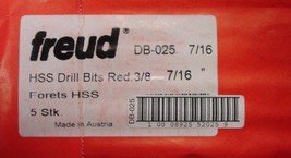 Freud 7/16" HSS Drill Bits 5pcs. Austria Db-025 - $15.84