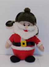 Gemmy 10" Santa Claus With Camo Hat Annimated Santa Sings Dances Christmas Plush - $29.38