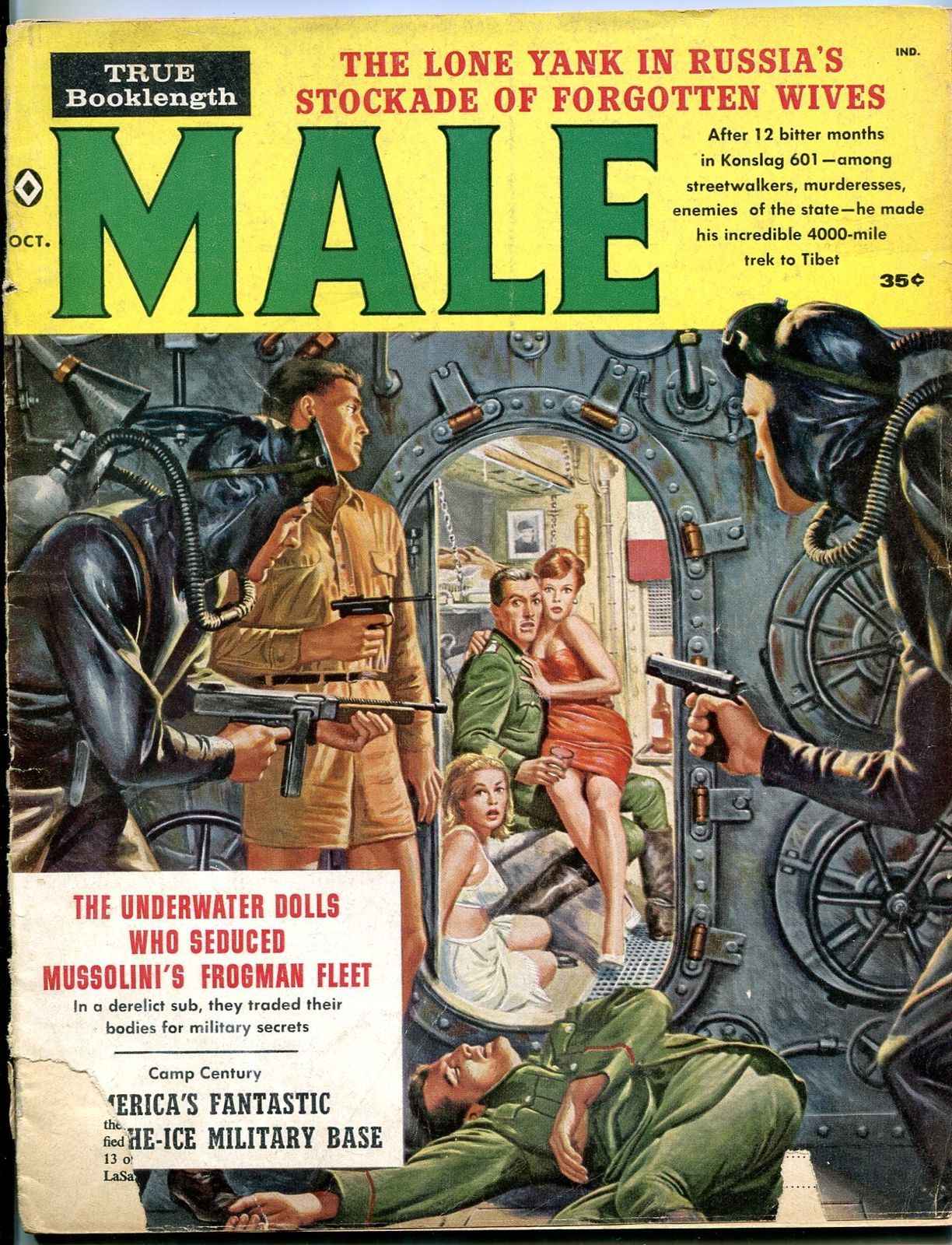 Male Magazine October 1960-FROGMEN V. NAZIS-GGA-SPICY f/g - Magazines