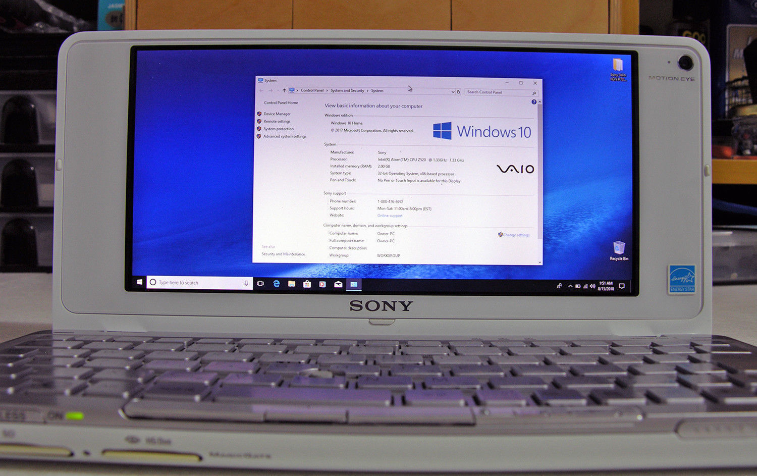 Sony Vaio VGN P70H P Series Lifestyle UMPC Intel Atom 1.33GHz 80GB HD