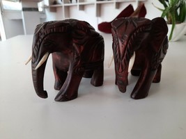 Wooden Carving Lucky Elephant Handmade Statue Sculpture  Figurine Home D... - $34.64