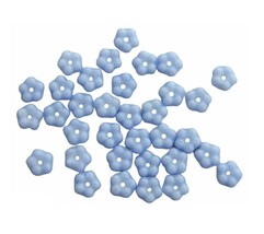 100 Sol Gel Light Blue 5mm Small Forget Me Not Daisy Flower Spacer Glass... - $4.24
