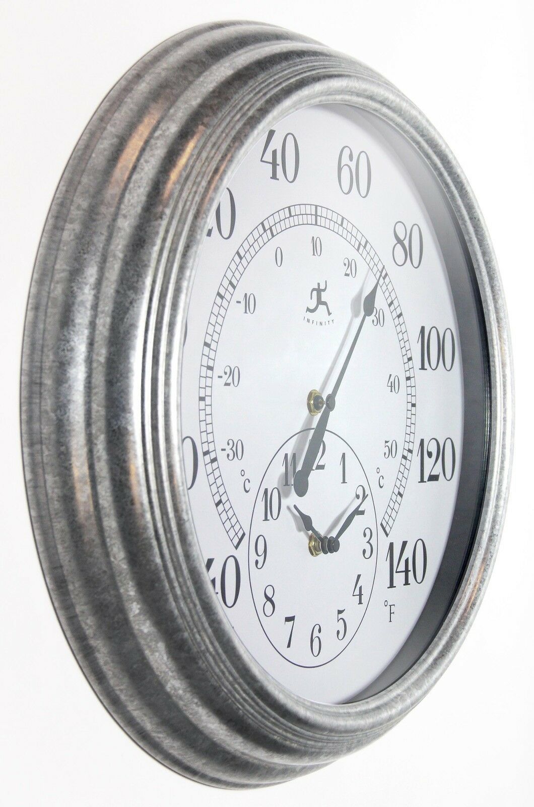 Prague Indoor/Outdoor Thermometer Wall Clock BuiltIn Garage Patio 16
