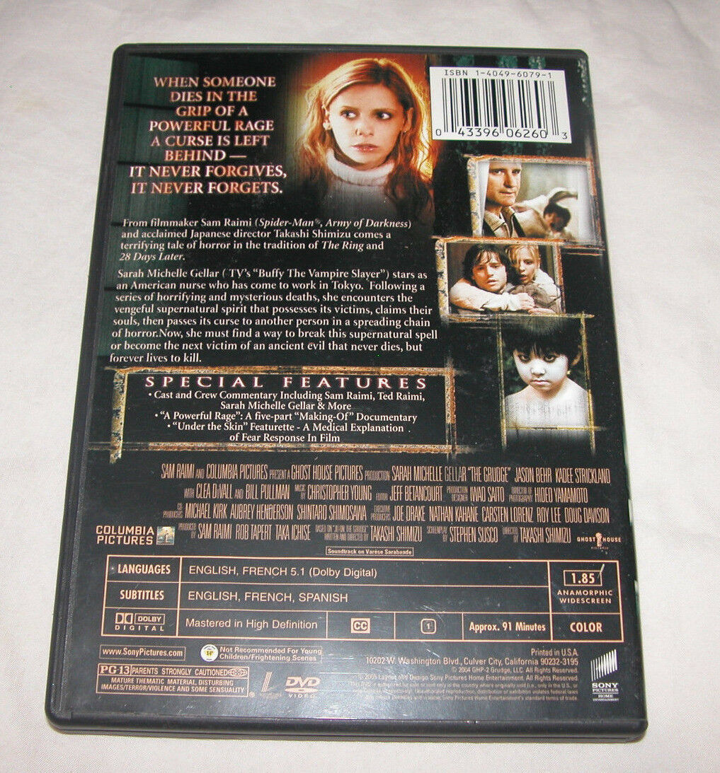 The Grudge DVD, 2005 Horror, Sarah Michelle Gellar, U.S.A - DVD, HD DVD ...