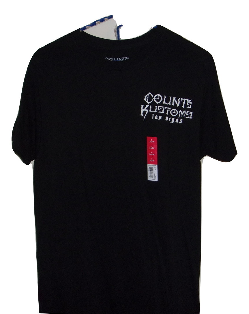 Count's Kustoms Las Vegas Mens Small 100% Cotton Graphic T Shirt - T-Shirts