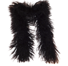 48&quot; Mongolian Lamb Fur Boa, Scarf or Collar, Dark Brown - $44.50