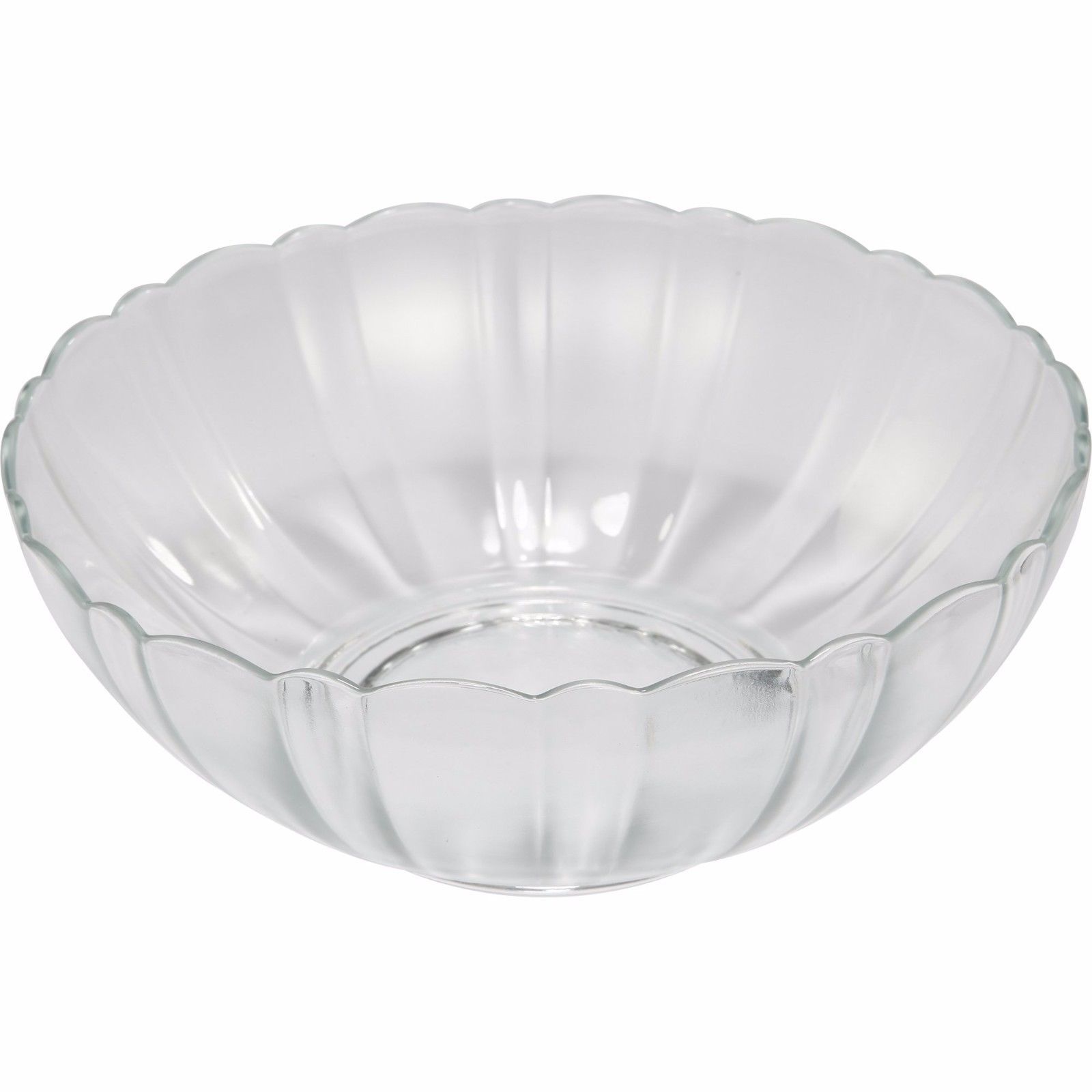 Glass Serving Bowl Clear Party Entertain Decorative Abstract Round Centerpiece Bowls