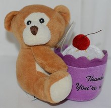 Beverly Hills Brand Playfully Elegant Brown Tan Color Thanks Cupcake Bear image 1