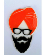 SIKH Punjabi Sardarji Orange Turban Singh Khalsa ACRYLIC Adhesive Back S... - $8.37