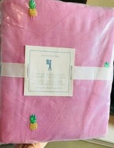 Pottery Barn Kids Oxford Pineapple Duvet Cover Pink Queen Embroidered New - $94.99