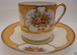 EARLY 1940s ARDALT Sweet RED ROSE Demitasse TEA CUP SET - $32.99
