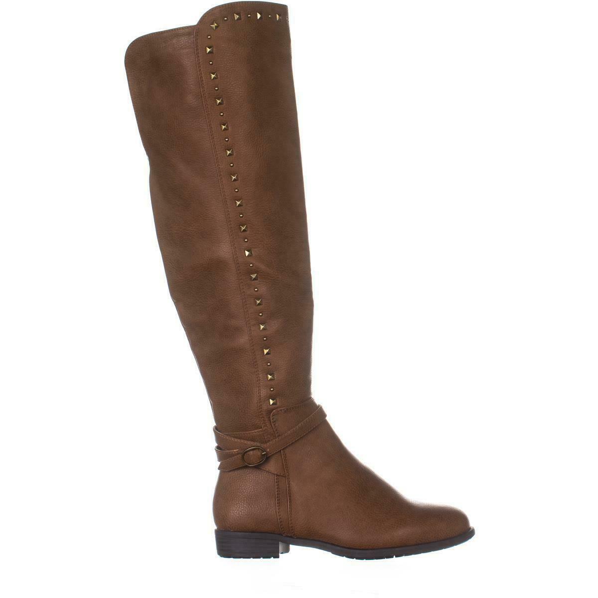 RIALTO Ferrell Knee High Boots, Cognac Smooth, 7 US - Boots