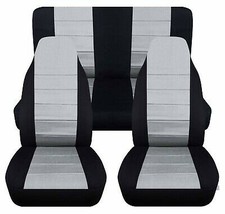 Front and Rear car seat covers fits Jeep Wrangler LJ 2003-2006 Black and Silver - $130.89
