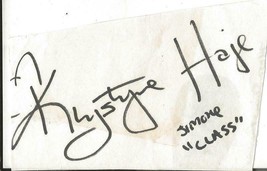 Khrystyne Haje Signed Album Page Head of the Class Simone Inscription