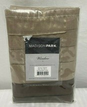 Madison Park Amherst Rod Pocket Valance 50" By 18" Seafoam Tan Brown - $14.49