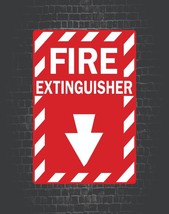 Fire Extinguisher Location Aluminum Metal Sign  12" x 18" Size