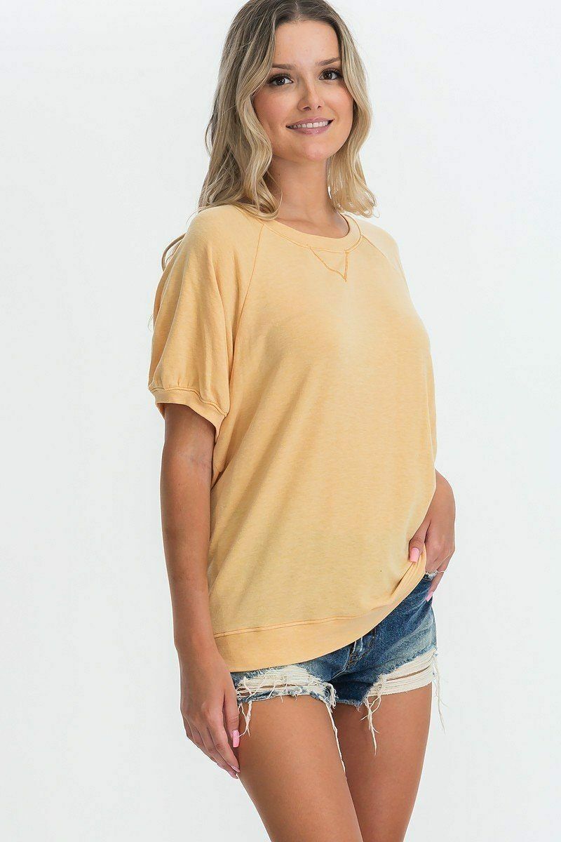 Ribbed Knit Short Sleeve Top Tops